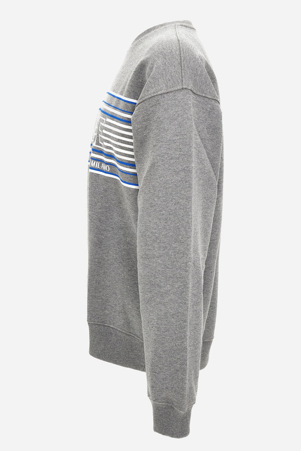 Sweatshirt In Non-Brushed Sweat Fabric-Stripe Versace Print