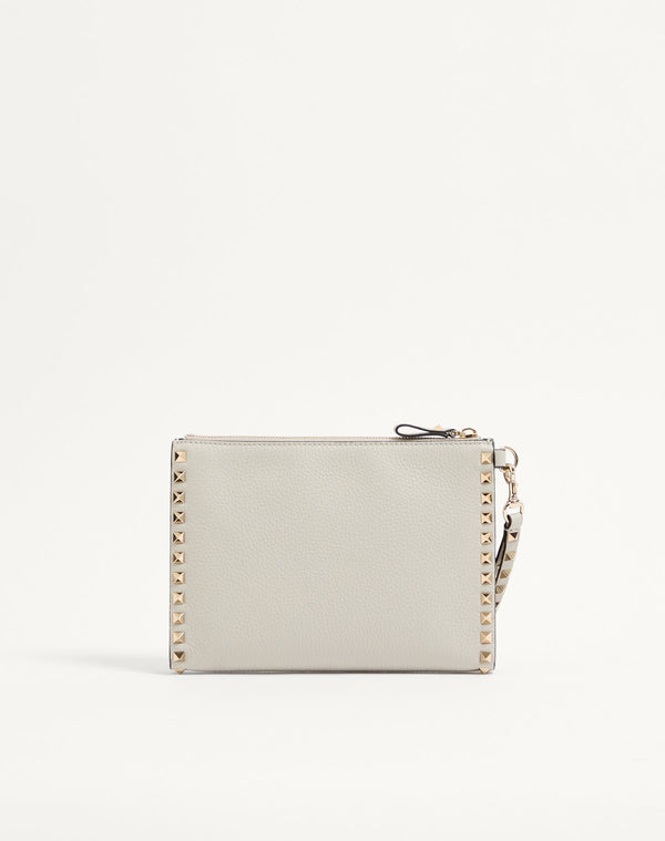 POUCH ROCKSTUD IN VITELLO GRANATO