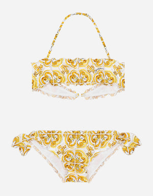 YELLOW MAJOLICA-PRINT BIKINI