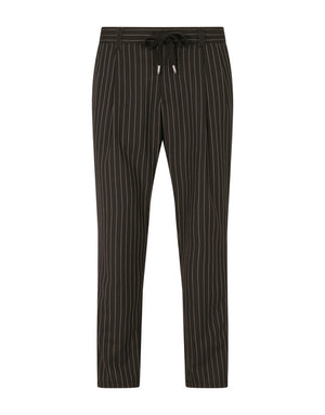 PINSTRIPE WOOL JOGGING PANTS