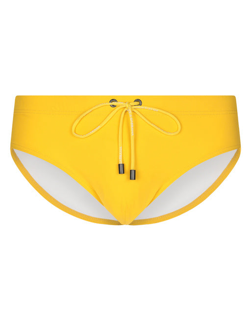 SWIM BRIEFS WITH HIGH-CUT LEG AND BRANDED REAR WAISTBAND
