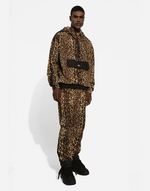 CRESPO LEO PRINT JOGGING PANTS WITH PLAQUE