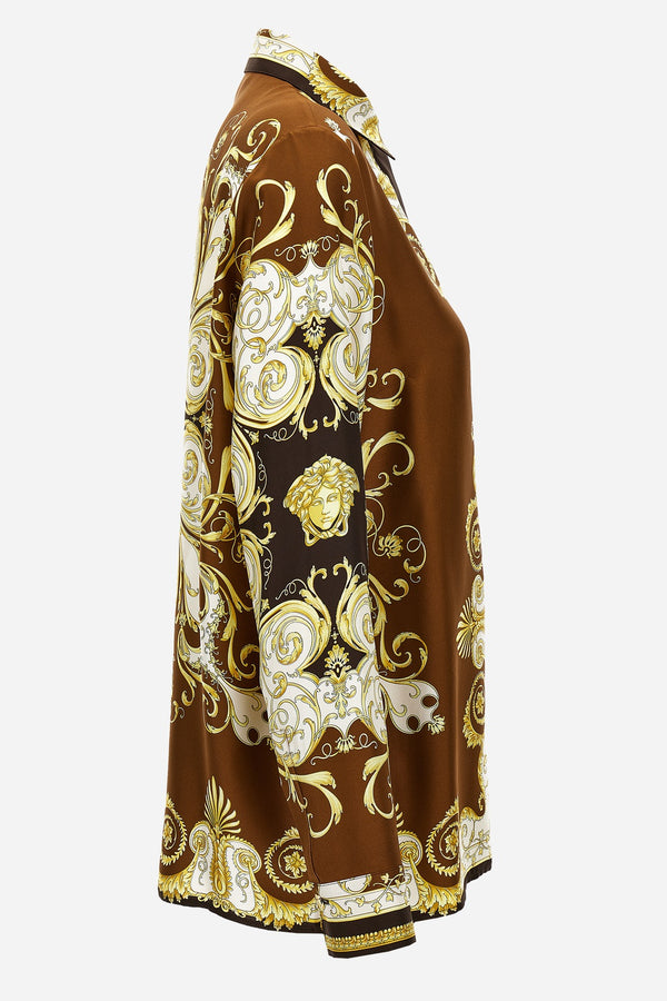 Formal Shirt In Silk Twill Print Barocco Spring