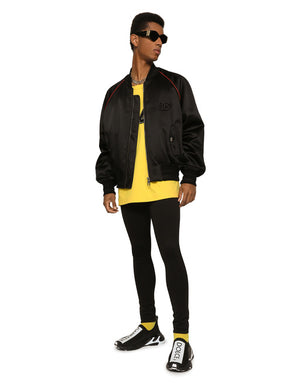 SATIN JACKET WITH EMBROIDERED DG PATCH