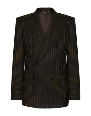 DOUBLE-BREASTED PINSTRIPE WOOL SICILIA-FIT JACKET