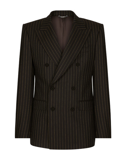 DOUBLE-BREASTED PINSTRIPE WOOL SICILIA-FIT JACKET
