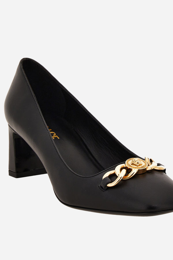 Icon Chain Pump  In Calf Leather
