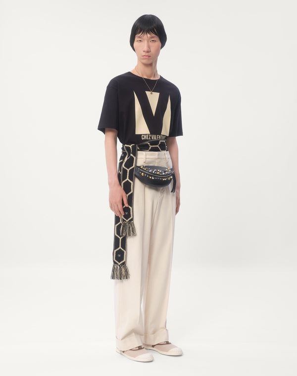T-Shirt In Cotone Con Stampa Chez Valentino