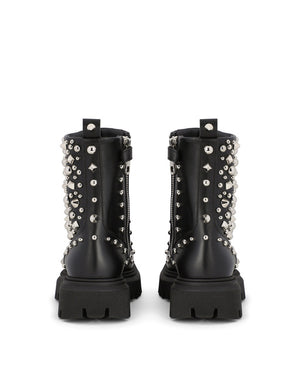 STUDDED LEATHER COMBAT BOOTS