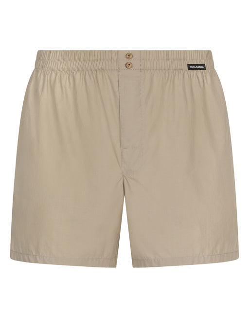 POPLIN SHORTS WITH LOGO LABEL