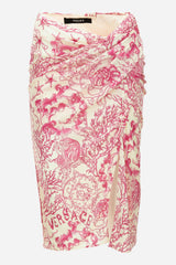 Skirt In Underwater Barocco Bicolour Allover On Responsible Viscose Liquid Jersey