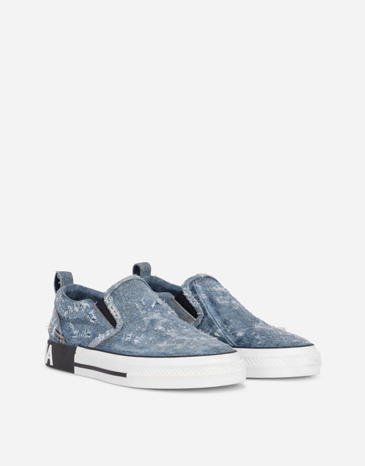 DENIM PATCHWORK CUSTOM 2.ZERO SLIP-ON SNEAKERS