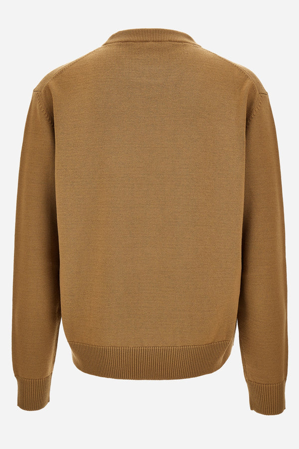 Knit Sweater In Medusa Embroidery