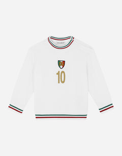 JERSEY ROUND-NECK SWEATSHIRT WITH ITALY DG LOGO PATCH