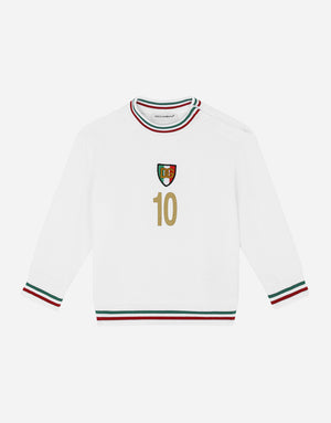 JERSEY ROUND-NECK SWEATSHIRT WITH ITALY DG LOGO PATCH