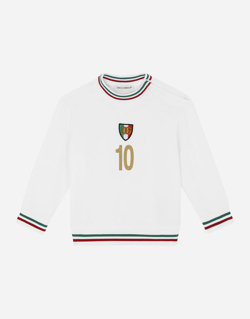 JERSEY ROUND-NECK SWEATSHIRT WITH ITALY DG LOGO PATCH