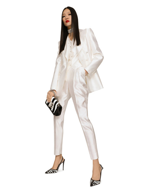 ZEBRA-PRINT POLISHED CALFSKIN SLINGBACKS