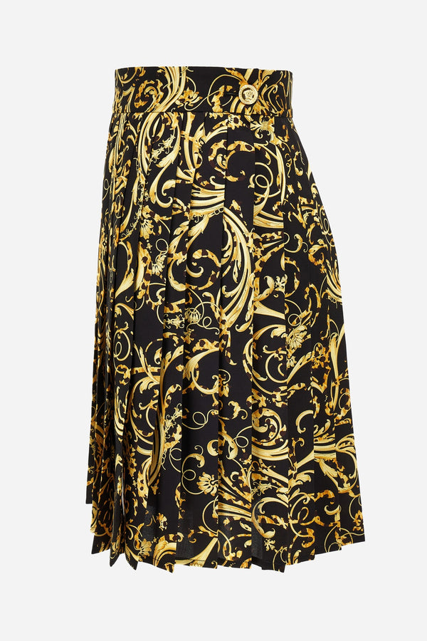 Skirt In Baroque Cheetah Print Twill Poly