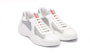 Copa América en charol y tela bicicleta Blanco/Plata Zapatillas Prada