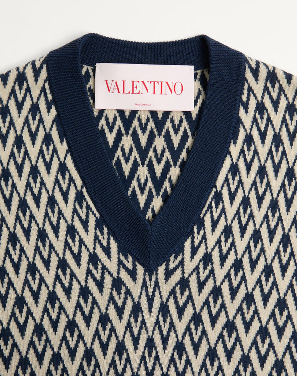 Gilet In Lana Con Motivo Jacquard Toute La V