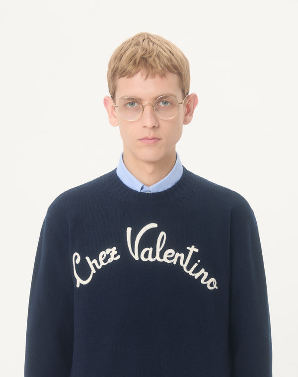 Maglione Girocollo In Lana Con Ricamo Chez Valentino