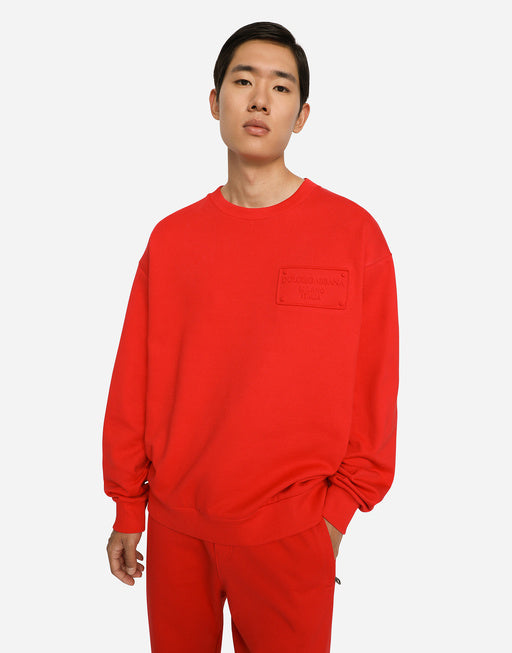JERSEY SWEATSHIRT WITH EMBOSSED DOLCE&GABBANA TAG
