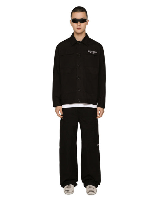 COTTON FAILLE JACKET WITH DGVIB3 PATCH AND EMBROIDERY