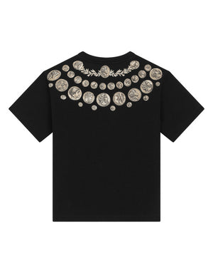 SHORT-SLEEVED JERSEY T-SHIRT WITH COIN PRINT