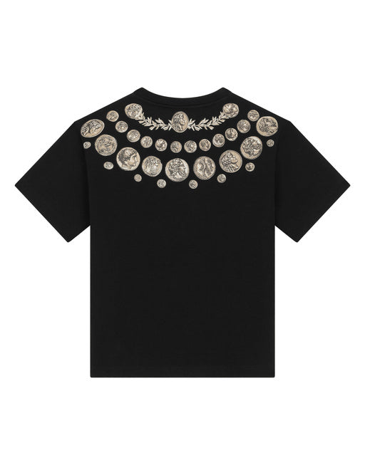 SHORT-SLEEVED JERSEY T-SHIRT WITH COIN PRINT