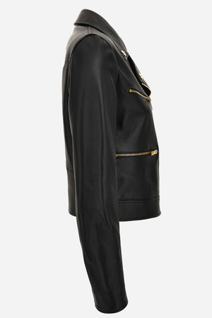 Jacket Leather In Leather With Safety Pin Details