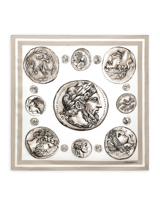 COIN PRINT SILK BANDANNA (50X50)