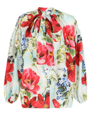 HABOTAI SHIRT WITH PICTORIAL GARDEN PRINT