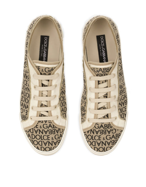 PRINTED CANVAS PORTOFINO VINTAGE SNEAKERS