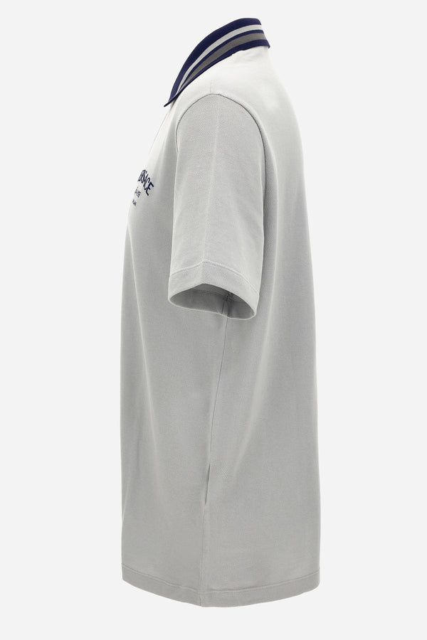 Polo In Cotton Piquet + Versace Milano Embroidery