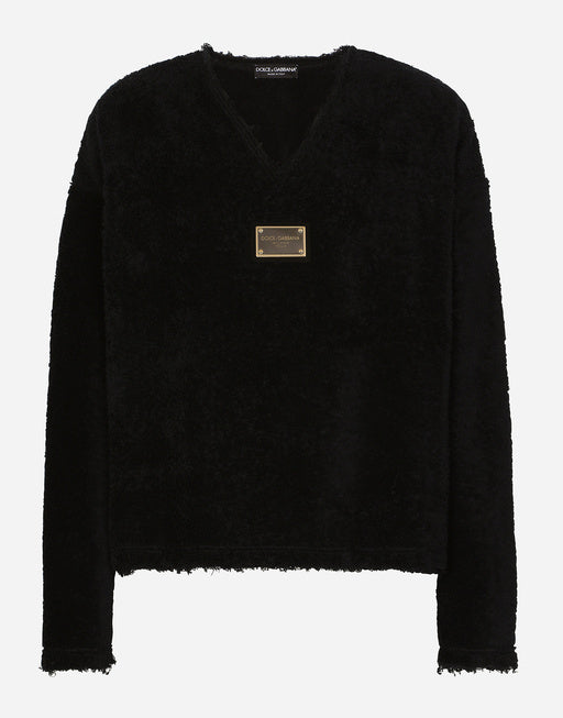 TERRYCLOTH SWEATSHIRT WITH LOGO TAG