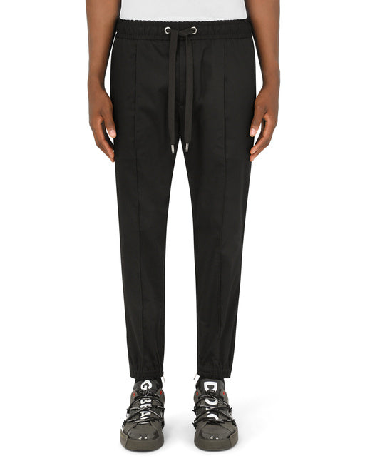 STRETCH COTTON JOGGING PANTS WITH BANDS