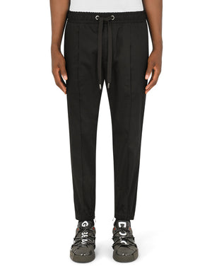 STRETCH COTTON JOGGING PANTS WITH BANDS