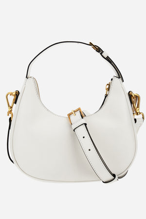 Versace Tag Half Moon Bag In Lamb Leather