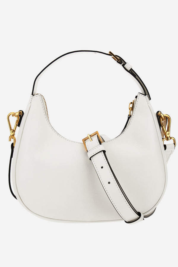 Versace Tag Half Moon Bag In Lamb Leather