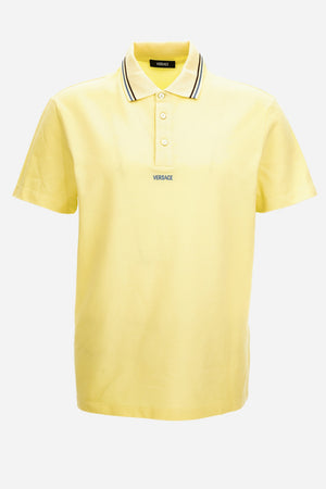 Polo In Piquet Fabric-Versace Embroidery