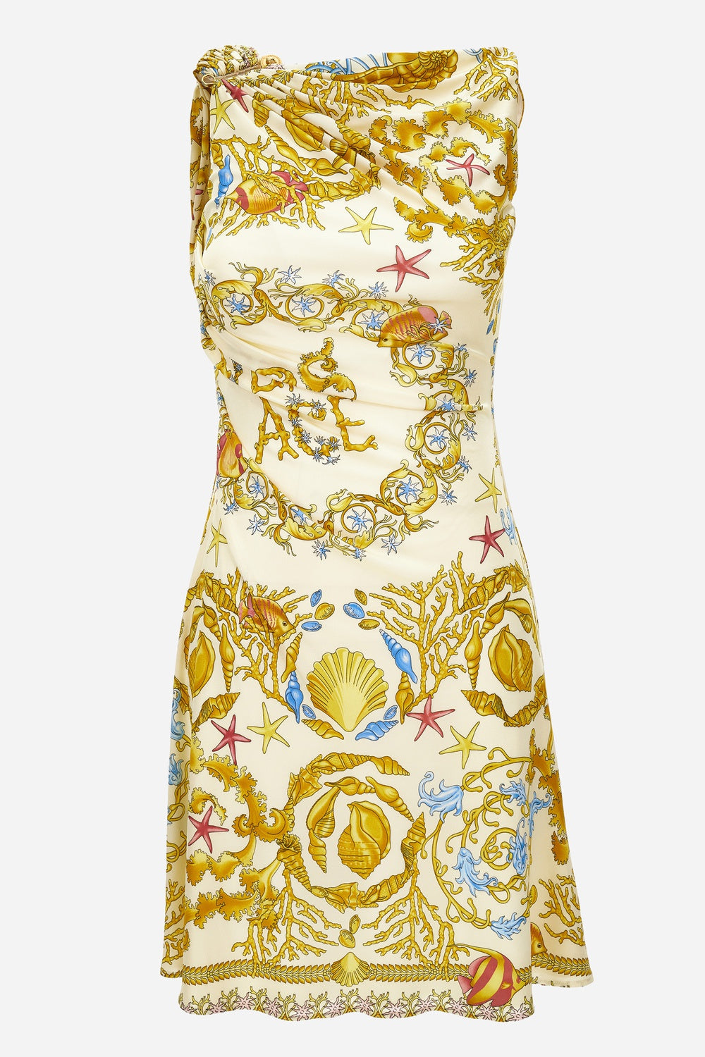 Dress In Underwater Barocco Foulard On Responsible Viscose Liquid Jersey