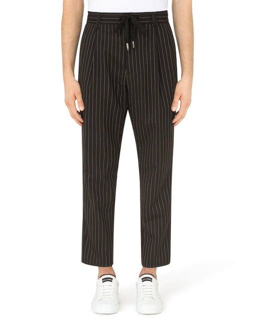 PINSTRIPE WOOL JOGGING PANTS