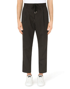 PINSTRIPE WOOL JOGGING PANTS