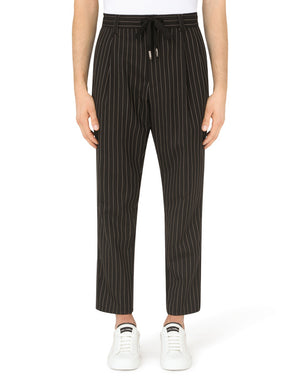 PINSTRIPE WOOL JOGGING PANTS