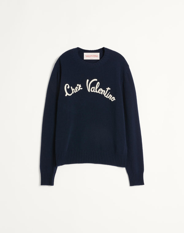 Maglione Girocollo In Lana Con Ricamo Chez Valentino