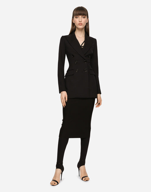 DOUBLE-BREASTED TECHNICAL JERSEY JACKET