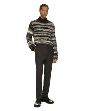 STRETCH WOOL PANTS WITH RE-EDITION LABEL