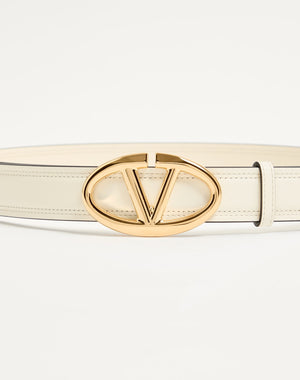 CINTURA VLOGO THE BOLD EDITION IN VITELLO LUCIDO 30 MM