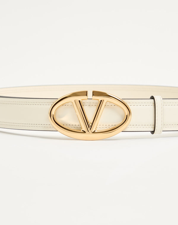 CINTURA VLOGO THE BOLD EDITION IN VITELLO LUCIDO 30 MM