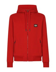 ZIP-UP HOODIE WITH LOGO TAG